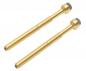 Preview: The image shows two long, slender objects made of shiny gold, ending at the top with a small, round, gray tip. These parts appear to be tools or industrial components.