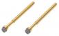 Preview: The image shows two long, gold-colored pens, each with a round, gray tip. The pens are slender and have a uniform shape.