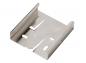 Preview: The image displays a rectangular, flat metal bracket. It has cut-out openings and features a silver, shiny surface. The edges are sharp and clearly defined.