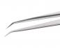Preview: The image shows a straight tweezer made of silver-colored metal. The ends are pointed and slightly curved upwards, ideal for grasping fine objects.