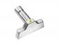 Preview: The image displays a metallic tool attachment with a wide, flat base and a cylindrical end. The surface is shiny and reflective, featuring a warning sticker.