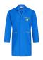 Preview: The picture shows a blue coat with long sleeves. The coat features a chest pocket and two side pockets. Yellow accents can be found on the edges and the pocket.