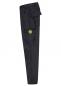 Preview: The image shows a black cargo pants. It has side pockets and a large round yellow patch on the thigh. The pants are straight cut and appear sturdy.