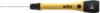 Preview: The image shows a screwdriver with a yellow handle and black end. The blade is thin and long, ideal for precise work. The logo "wiha" is visible on the handle.