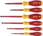 Preview: Six screwdrivers are lying side by side. They have yellow handles with red surfaces and bear the word "wiha". The length of the screwdrivers varies from top to bottom.