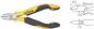 Preview: The image shows a yellow and black diagonal cutting pliers with a narrow, pointed head. On the right, there are technical drawings with dimensions of various parts of the pliers.