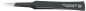 Preview: The image displays a fine, black metal tweezer with a narrow, pointed tip. The handle features a textured surface for improved grip. Brand name is printed.