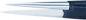 Preview: The image displays the tip of a silver pen, which tapers to a point. The grip is black and distinctly contrasted with the shiny metal.