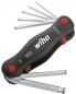 Preview: The image shows a black hex key with multiple fold-out tools. It has red and gray accents and features the "wiha" logo. The edges are metallically shiny.
