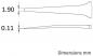 Preview: The image shows two linearly depicted objects, with the upper one being 1.90 mm and the lower one 0.11 mm thick. The measurements are clearly marked. Below the drawings, it reads "Dimensions mm".
