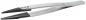Preview: The image displays a stainless steel branding scissors. It features narrow, pointed blades and non-slip, black rubber pads on the tips. The handles are flat and slightly curved.