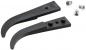 Preview: The image shows two curved, black metal pieces that resemble brackets or blades. Next to them are three small silver screws.