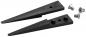 Preview: In the picture, there are two black-colored, pointed individual parts that look like brackets. Additionally, there are some small silver screws. The materials are solid and sturdy.
