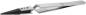 Preview: The image displays a precise stainless steel tweezer with a pointed, narrow working surface and a gray plastic handle. It is slender and shiny.