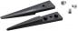 Preview: The image shows two black, bent plastic parts that look like tips, as well as some small silver screws. The parts are intended for assembly or attachment.