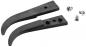 Preview: The image shows two black plastic parts with a curved shape that look like levers. Next to them are two small silver screws. The parts could belong to a tool or device.