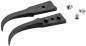 Preview: The image shows two black, curved metal pieces shaped like hooks. Next to them are two silver screws. The hooks each have two small indentations.