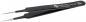 Preview: The image shows a black tweezer with narrow, pointed tips. It is smooth and has a logo on the side. The handles are slightly curved to allow for better handling.