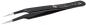 Preview: The image shows a black tweezer with two pointed ends. The handles are narrow and smooth. A silver logo and lettering are embossed on the surface.