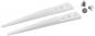 Preview: The image shows two white, pointed plastic wedges and two silver screws. Each wedge has two holes for mounting.