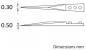 Preview: The image displays a technical drawing with two views of an object. The dimensions 0.30 mm and 0.50 mm are indicated at the top and bottom, respectively. Narrow, pointed shapes are visible.