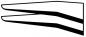 Preview: The image depicts a stylized clothespin. It has two pointed and slightly curved prongs that open at the top. The design is simple and clear, without color.