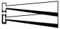 Preview: The image shows two slender, cone-shaped forms that widen at one end. In the middle, they connect with a narrow opening. It appears like a strong beam of light.