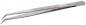 Preview: The image shows a narrow, silver metal tweezer. It has two pointed gripping surfaces at one end and a smooth surface on the other side. The tweezer has a simple design.
