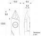 Preview: The image shows a technical drawing of a tool, likely a pair of pliers. Dimensions are provided: height 120 mm, tip 10 mm, width 6.4 mm, with various details and proportions.