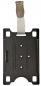 Preview: The image shows a rectangular, black bracket with four holes and a mounting loop on top. The surface is smooth and has a matte texture.