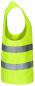 Preview: The image shows a brightly yellow warning vest made from a lightweight material. It has two horizontal, reflective stripes in the middle, ensuring safety.