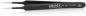 Preview: The image shows a black, pointed tweezer made of stainless steel. It has two long, narrow prongs and an elongated handle. The brand name "KNIPEX" and some numbers are printed on the handle.