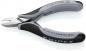 Preview: This is a small, flat-tipped pliers with red and gray rubberized handles. The pliers have a sharp cutting edge and the inscription "KNIPEX" is visible on the handle.
