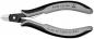 Preview: The image shows a small pair of pliers with gray and black handles. The pliers have a flat cutting edge, ideal for cutting fine wires. They are ergonomically shaped and lightweight.