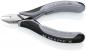 Preview: The image shows a precise pair of pliers with gray and black handles. It has a slim, flat tip for gripping and cutting, suitable for delicate tasks.