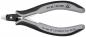 Preview: The image displays a small pair of pliers with ergonomic, non-slip handles in black and gray. The cutting surfaces are narrow and precise, ideal for cutting thin wires.