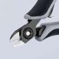 Preview: The image shows a pair of pliers with sharp, metallic blades. The handles are ergonomically designed and covered with black rubber, providing a stable grip.