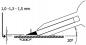 Preview: The image shows a technical drawing with a pen hitting a surface at a 20-degree angle. Dimensions are provided: 1.0 x 1.3 x 1.5 mm.