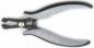 Preview: The image shows a pair of pliers with gray, rubberized handles and a black metallic tip. The pliers have a spring-loaded opening and are suitable for precise gripping.