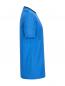 Preview: The image shows a blue T-shirt from the side. It has short sleeves, a round neckline, and fine horizontal stripes. The fabric appears light and sporty.