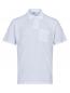 Preview: The image shows a light blue polo shirt with short sleeves. It features fine, even stripes and a chest pocket on the left side. The collar is classic.