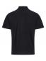 Preview: The image shows a black polo shirt from the back. It features short sleeves, a subtle collar line, and a simple, unobtrusive design with no additional embellishments.