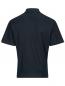 Preview: The image shows a black polo shirt from the back. It has short sleeves and a classic collar. The texture is slightly striped, and there is a small logo on the left shoulder.