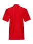 Preview: Das Bild zeigt ein rotes Poloshirt aus der Rückansicht. Es hat einen kurzen Kragen und kurze Ärmel. An einem Ärmel befindet sich ein kleines, farbiges Logo. Die Oberfläche ist strukturiert.