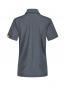 Preview: The image shows a gray polo shirt with a simple striped pattern. It has short sleeves and a classic collar. The back is visible, with no details on the front.