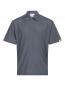 Preview: The image shows a gray polo shirt made from a smooth, lightweight material. It features a classic collar, three buttons, and a small yellow logo stripe on the side.