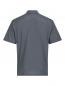 Preview: The image shows a gray polo shirt made from a lightly textured material. It has short sleeves and a classic collar, with narrow horizontal lines in the fabric design.
