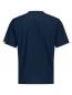 Preview: Das Bild zeigt ein schlichtes, dunkelblaues T-Shirt ohne Aufdruck. Es hat kurze Ärmel, einen runden Halsauschnitt und eine gerade Passform. Eine kleine gelbe Etikette befindet sich an der linken Seite.