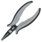 Preview: The image displays a small pair of pliers with long, pointed jaws. The handles are gray and black, ergonomically shaped for better grip. It looks sturdy and precise.