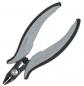 Preview: The image shows a pair of pliers with ergonomic, gray handles and a narrow, pointed cutting edge. It features a mechanical spring mechanism for easy gripping and cutting.
